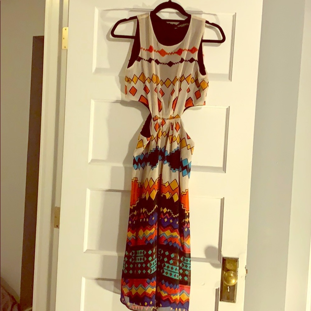 Zara tribal print cutout dress